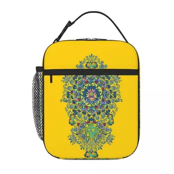 Желтая Фарфоровая сумка для ланча Lunchbag Thermo Food Bag Термосумка для ланча
