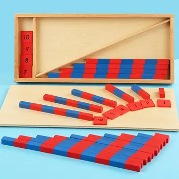 Детская красно-синяя цифровая палочка Монтессори, маленькие цифровые стержни, игрушка, пособия для дошкольного обучения математике, обучающие игрушки для раннего образования