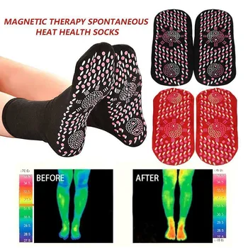 1 Пара магнитных носков с самонагревающейся терапией, носки для снятия боли с магнитной терапией, женские мужские самонагревающиеся носки