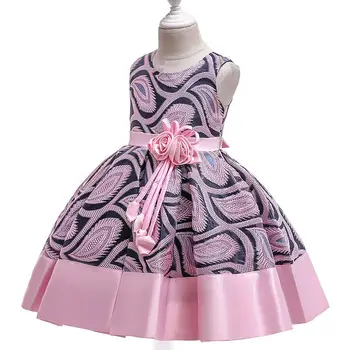 Платье в цветочную полоску для маленьких девочек, платья для свадебной вечеринки с цветочным рисунком, рождественское платье принцессы, детская одежда для девочек