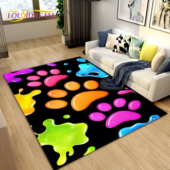 Коврик серии 3D Pets Footprint Sole, большой, ковер для гостиной, украшения дивана в спальне, детский нескользящий коврик для пола