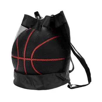 Рюкзак для хранения волейбольных футбольных мячей Сумка-мессенджер Рюкзак для баскетбола Половинная сетка Шнурок Сетчатая сумка для спортивного инвентаря