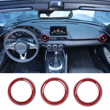 Для 2016-2023 Mazda MX-5 ND Модифицированные Кольца Для Отделки Вентиляционных Отверстий Кондиционера Из Настоящего Углеродного Волокна Аксессуары Для Интерьера Автомобилей