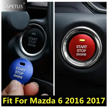 Кнопка запуска и остановки двигателя, Рамка, Молдинг, Декор, Накладка для Mazda 6 Седан Универсал 2016 2017, Красные/Синие Автомобильные Аксессуары