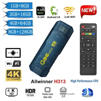 Q96 stick 8 ГБ 128 ГБ Android 10 allwinner h313 четырехъядерный 4G/5G wifi 4k hd tv box h.265 Домашние кинотеатры Бесплатная доставка IPTV
