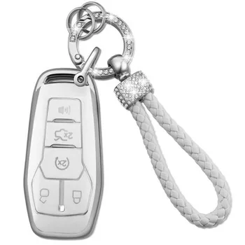 Дистанционный Ключ Tpu Автомобильный Брелок Case Shell Cover для Ford F150 F250 2015 2016 2017 Lariat Sport 5-Кнопочный Брелок Кожаный Держатель Для Ключей