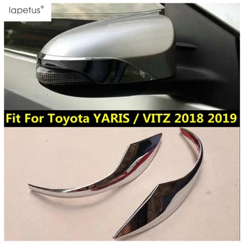 Накладка на зеркало заднего вида на двери автомобиля, Молдинг, Накладка на Toyota YARIS VITZ 2018 2019 ABS Хромированные Аксессуары Снаружи