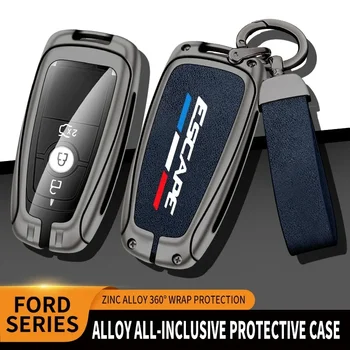 Новый автомобильный чехол для ключей из цинкового сплава TPU для Ford ESCAPE с логотипом, брелок для ключей, металлический корпус для ключей, Аксессуары для украшения интерьера автомобиля