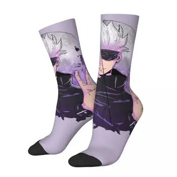 Забавный Сумасшедший Компрессионный Носок для Мужчин Jujutsu Kaisen Gojo Satoru 5 Хип-Хоп Harajuku Премиум Аниме Бесшовный Экипажный Носок С Принтом