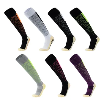 Эластичные компрессионные носки для бега Мужские Женские Спортивные футбольные носки до колен Футбольные велосипедные чулки