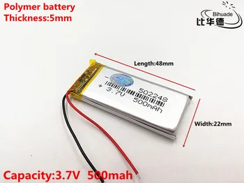 3,7 В 500 мАч 502248 Полимерная литий-ионная аккумуляторная батарея для DVR, GPS, mp3, mp4