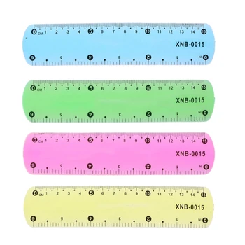 Y1UB 15 см Многоцветная Гибкая Мягкая Линейка Прозрачные Канцелярские Принадлежности Измерительный Инструмент для рисования Реквизит для учебного класса для учителей