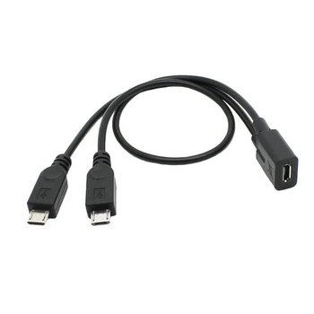 Прочный кабель Micro USB для одновременной зарядки двух устройств Micro USB, Y Разветвительный шнур, паяные соединения