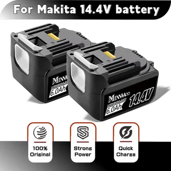 Оригинал для Makita 6Ah 14,4 В Литий-ионная Аккумуляторная Батарея 14 В Электроинструменты BL1460 BL1430 1415 194066-1