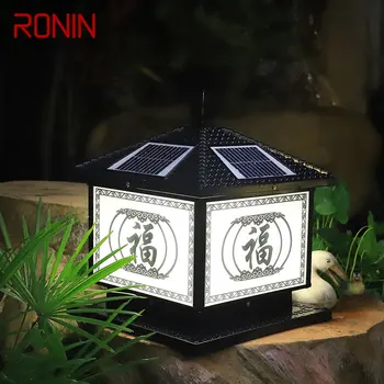 RONIN Солнечный светильник на столбе, Винтажный креативный китайский светильник на столбе, водонепроницаемый IP65 для дома, виллы, сада, патио
