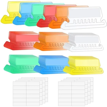 120 комплектов разноцветных подвесных вкладок для папок с файлами с пустыми вставками 2-дюймовые пластиковые подвесные вкладки для папок