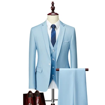 Высококачественный мужской костюм, Блейзеры, деловой комплект из 3 предметов, Формальный жилет, Брюки, пальто, 2023 Свадебные Элегантные Обновленные материалы