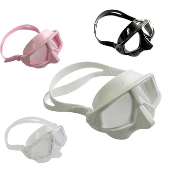 Маска для дайвинга для взрослых, Регулируемые силиконовые очки для фридайвинга, Спасательная маска для подводного плавания, Водонепроницаемые противотуманные очки для плавания