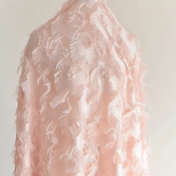 1 метр кружевные ткани с кисточками из перьев для свадебных платьев, сшитые своими руками из тюлевой ткани, африканская кружевная ткань
