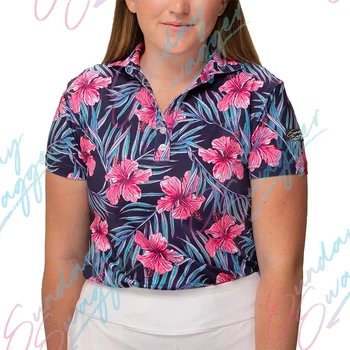 Женская футболка для гольфа Sunday Swagger, поло, гоночный топ с коротким рукавом, быстросохнущая футболка, поло, футбол, теннис, повседневная рубашка из полиэстера