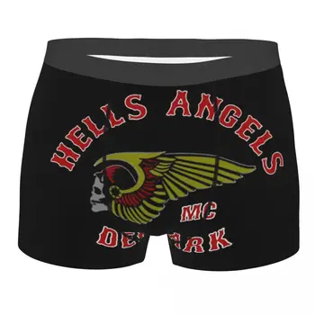 Изготовленные на заказ шорты-боксеры с логотипом Hells Angels, мужские мотоциклетные трусы, нижнее белье, крутые трусы