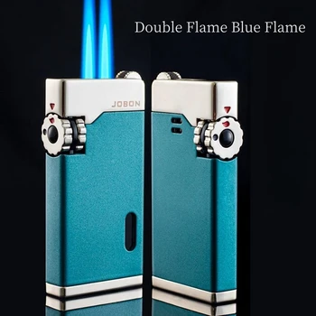Откидная Крышка Blue Flame Двойная Зажигалка Для Прямой Штамповки Шлифовального Круга Перспективный Воздушный Отсек Ветрозащитная Надувная Зажигалка