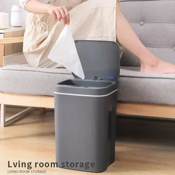 Водонепроницаемая мусорная корзина для электрической корзины для мусора Ванная Комната Автоматический датчик отходов Корзина для мусора Кухня Smart