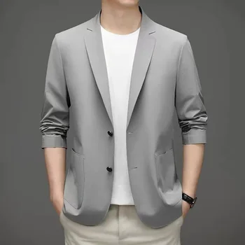 5959-R-свободная корейская версия Man 2021 летний новый облегающий шелковый костюм на заказ с дышащим коротким рукавом