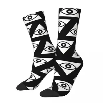 Треугольники Глаза Иллюминаты Унисекс Зимние Носки Для Бега Счастливые Носки Уличный Стиль Сумасшедший Носок