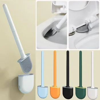 Набор силиконовых щеток для унитаза, плоское средство для чистки насадок для ванной комнаты, Чистка стен