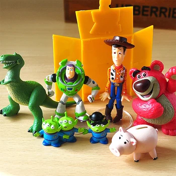4 штуки и 7 штук Kawaii Toy Story Медведь Базз Трехглазый монстр, мультяшный персонаж, игрушки для украшения стола, рождественские подарки для детей