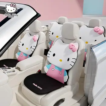 Подушка для автокресла Sanrio Мультяшная Цельная подушка для спинки сиденья с рисунком Hello Kitty, Милые аксессуары для украшения автомобиля, подарок на все сезоны года