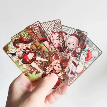 Аниме-игры Genshin Impact С персонажами Klee Kawaii На Металлических карточках Мальчики Любят Собирать Игрушки, Подарки на день рождения