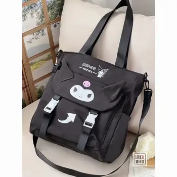 Kuromi Sanrio Плюшевый Кавайный мультфильм, Милая сумка через плечо, Холщовая сумка, Аниме Плюшевые игрушки для девочек, Детские игрушки, подарок на день рождения