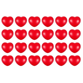 24 Шт 2,75-дюймовые шарики для снятия стресса в виде красного сердца в форме сердца на День Святого Валентина, пенопластовый мяч для снятия стресса для школьной карнавальной награды