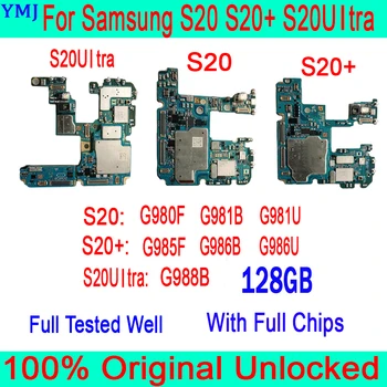 128 ГБ Без Учетной Записи ID Для Samsung Galaxy S20 G980F S20 Plus G985F Материнская Плата Оригинальная Разблокированная Протестированная Хорошая Логическая Плата
