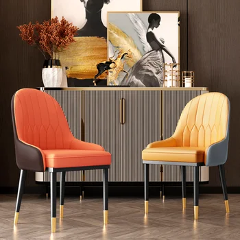 Легкий Роскошный обеденный стул, современный простой стул со спинкой, домашний обеденный стул в скандинавском стиле