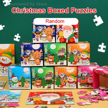 Креативная Рождественская подарочная коробка, игрушка-головоломка, детские мультяшные милые бумажные пазлы, детские школьные игрушки для раннего развития, подарок