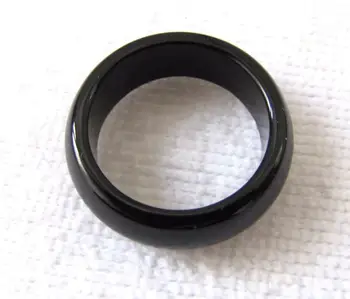 новый натуральный черный оникс ручной резьбы размер кольца 7-11 # диаметр 17 ~ 21 мм