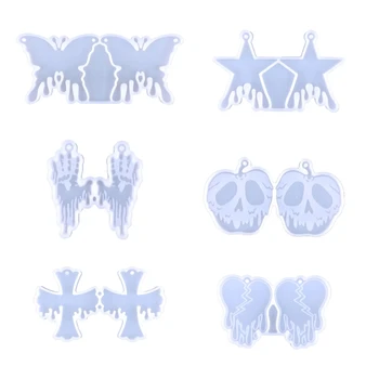 Форма для сережек с черепом на Хэллоуин, форма для литья ювелирных изделий для изготовления сережек-брелоков