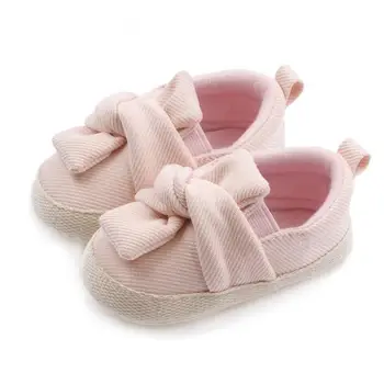 Обувь На подошве для малышей, для малышей, для малышей, с бантом, противоскользящая, без каблука, zapatos bebe niña