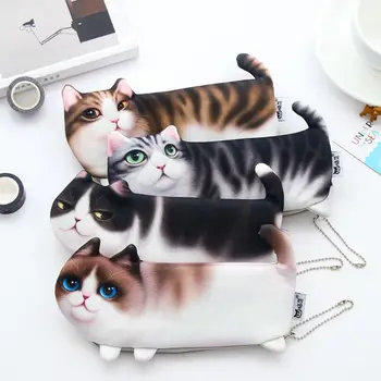 Симпатичная 3D-имитация кошачьей сумки для карандашей papelaria, пенал с мягким ворсом, канцелярский материал, для хранения ручек, школьные письменные принадлежности
