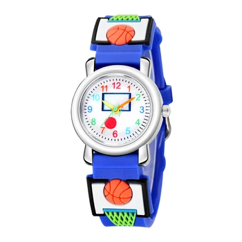 Модные детские спортивные часы с мультяшным баскетбольным рисунком для студентов, подарки для мальчиков и девочек