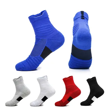 Мужские Баскетбольные Носки С Полотенцем Снизу, Противоскользящие Носки, Футбольные Носки Для Бега, Впитывающие Пот, Дышащие Спортивные Носки Для Велоспорта На открытом воздухе