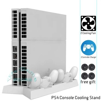 Ультратонкий радиатор для зарядки консоли PS4, охлаждающий вентилятор, держатель PS 4, подставка-кулер для Sony Playstation 4, зарядное устройство для двух контроллеров.