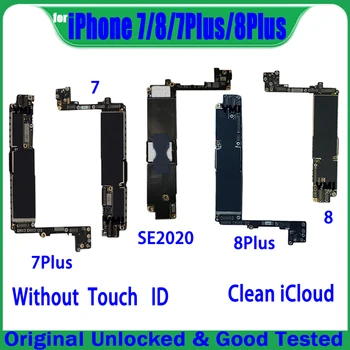 Без Логической Платы Touch ID Для iPhone SE 2020 7 Plus 8 Plus 6 Plus 6S Plus 6SP Материнская Плата Чистая Материнская Плата iCloud Полностью Протестирована