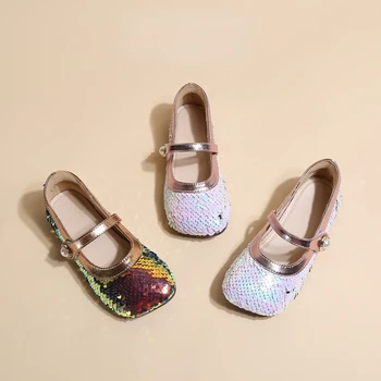 Новые детские модельные туфли для девочек, блестящие блестки, милая детская принцесса, роскошная дизайнерская обувь для вечеринки, свадебные туфли Мэри Джейн