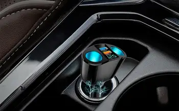 Быстрое зарядное устройство для автомобиля, зажигалка 5 В 1, USB-зарядное устройство Type C со светодиодным цифровым дисплеем, Универсальный автомобильный адаптер для зарядного устройства, гаджеты для салона автомобиля