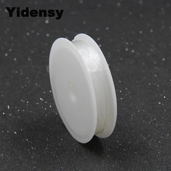 Yidensy 1 рулон белой эластичной хрустальной линии Эластичные веревочные шнуры 0,8 мм подходят для браслета из бисера и ожерелья для изготовления ювелирных изделий своими руками