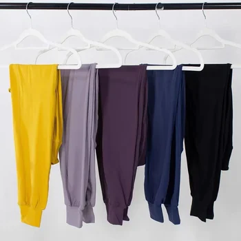 Женские эластичные штаны для бега трусцой Lulu с высокой талией, предназначенные для повседневного фитнеса в движении, штаны для йоги, спортивные штаны для бега в тренажерном зале